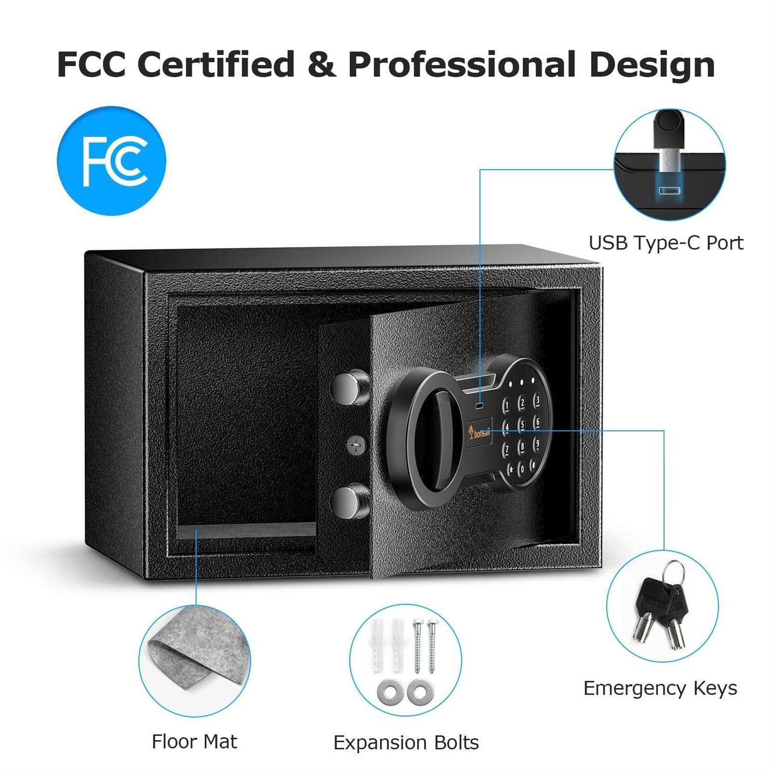 Bonsaii Safe Box For Home Money Safe Lock Box with Electronic Digital Keypad - Image 4