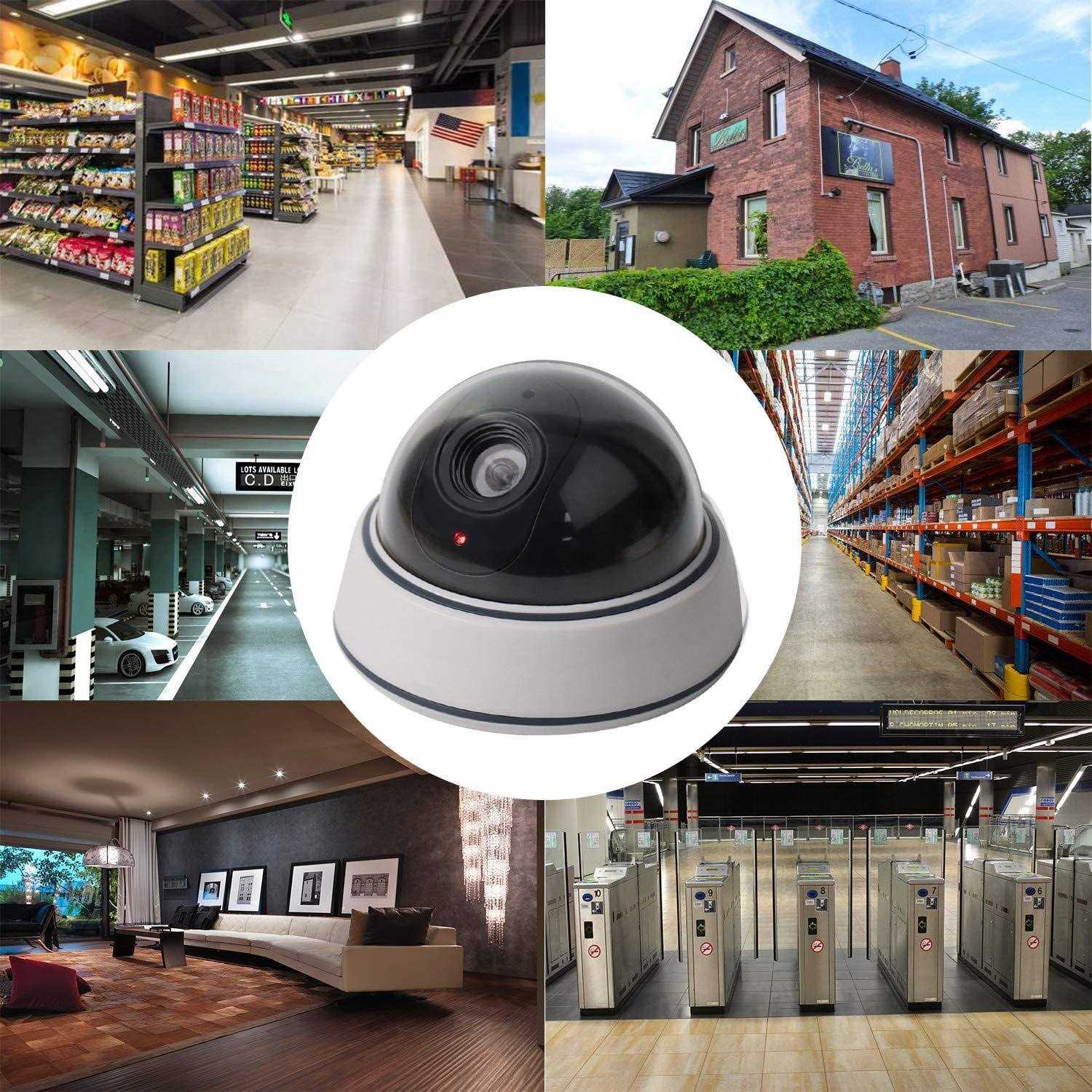 Lebote Tec Lebote Fake Dummy Security Camera CCTV Dome Camera With Flashing Red LED Light Dummy Surveillance Camera Outdoor Indoor Use for Ho - Image 5