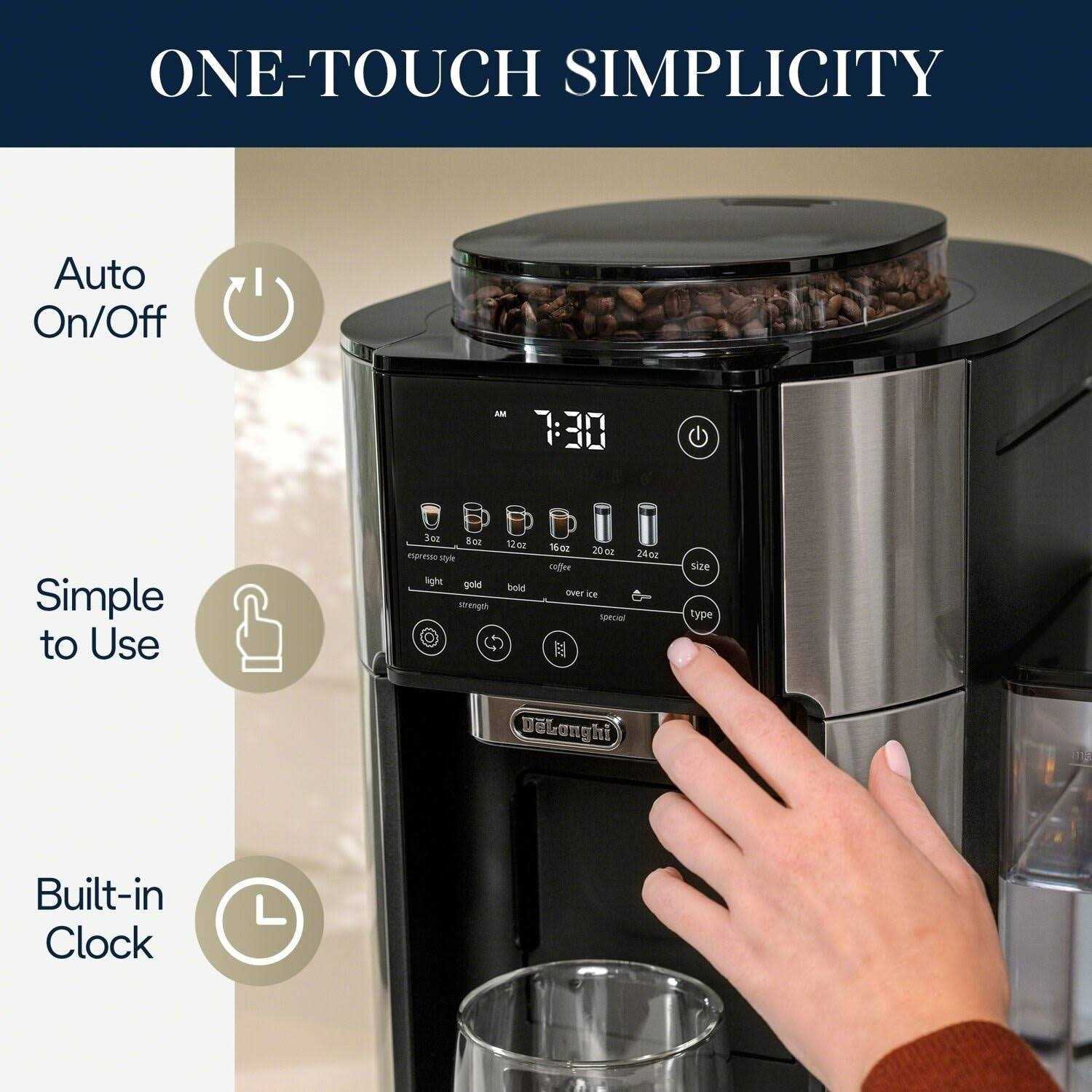 De'Longhi TrueBrew Automatic Coffee Maker with Bean Extract Technology - Image 5