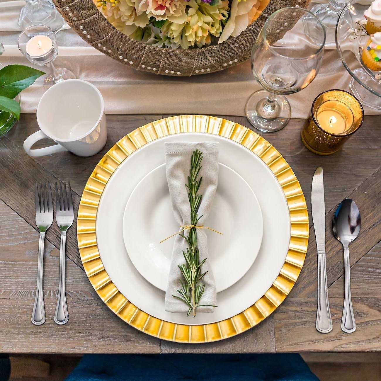 Gold Fluted Charger Plates - Image 2