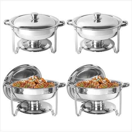 Imacone Chafing Dish Buffet Set 5Qt Stainless Steel Round Catering Warmer Set