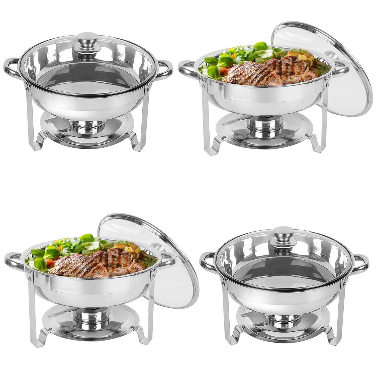 Imacone Chafing Dish Buffet Set 5Qt Stainless Steel Round Catering Warmer Set - Image 5