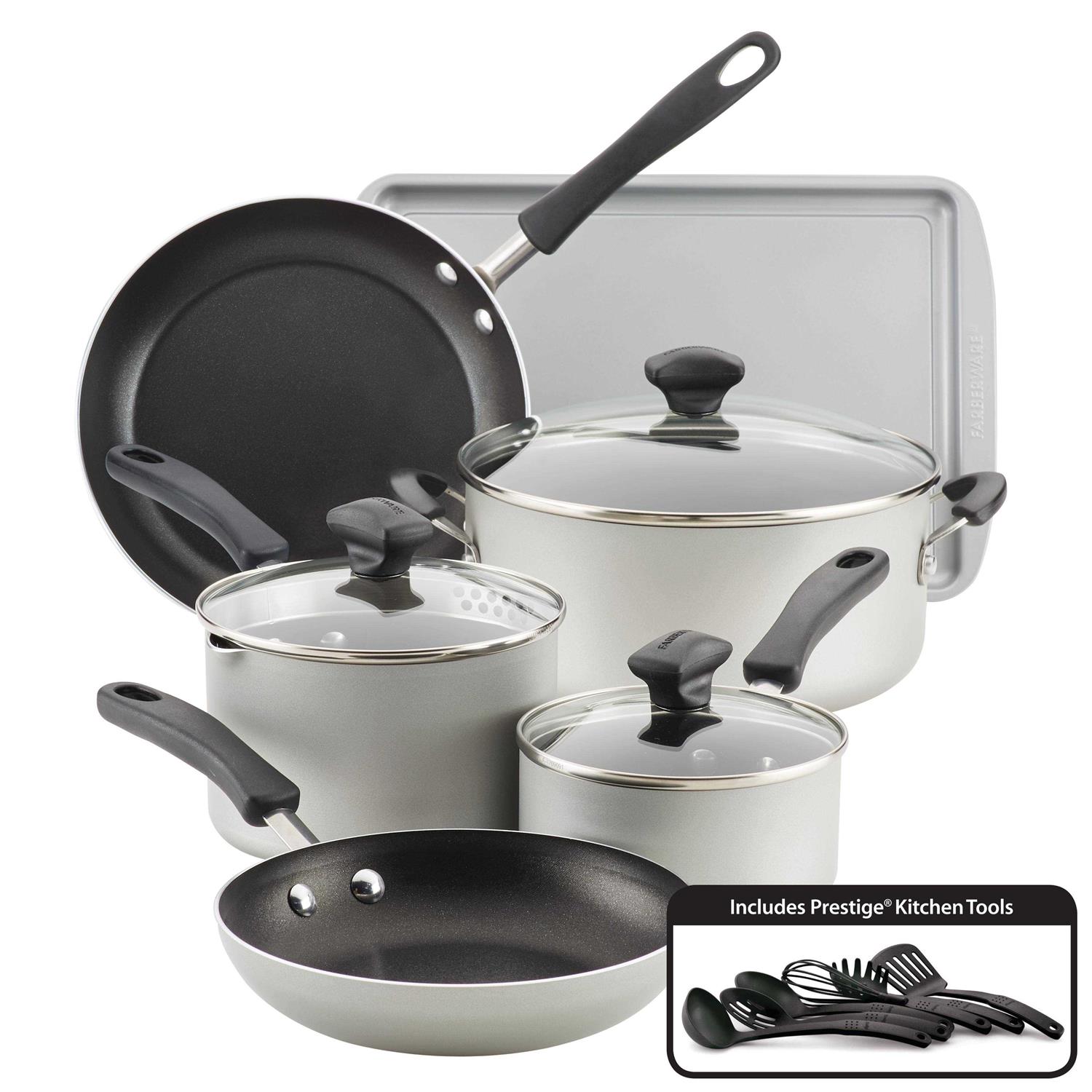 Farberware 15-Piece Cookstart Aluminum Nonstick Cookware Set