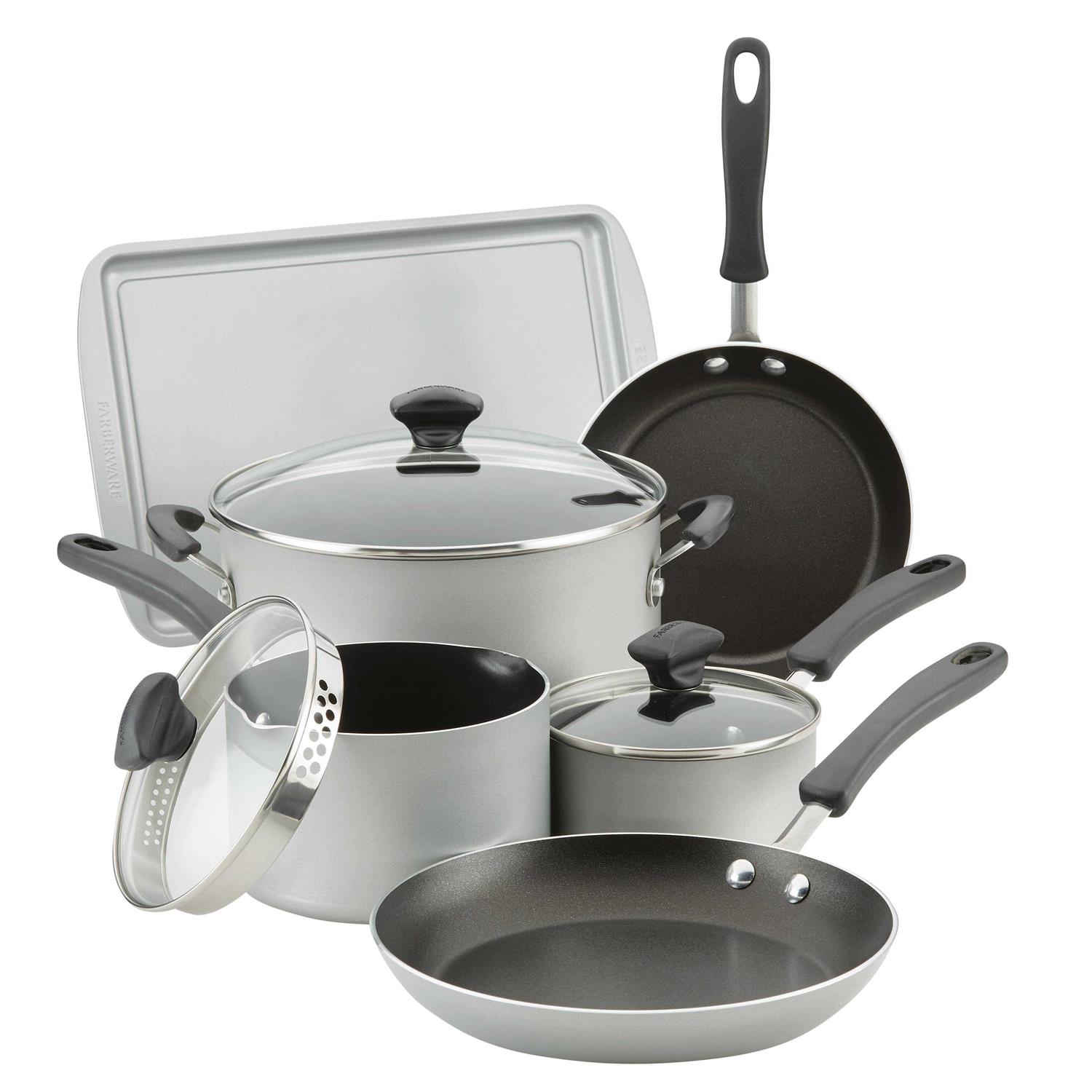 Farberware 15-Piece Cookstart Aluminum Nonstick Cookware Set - Image 3