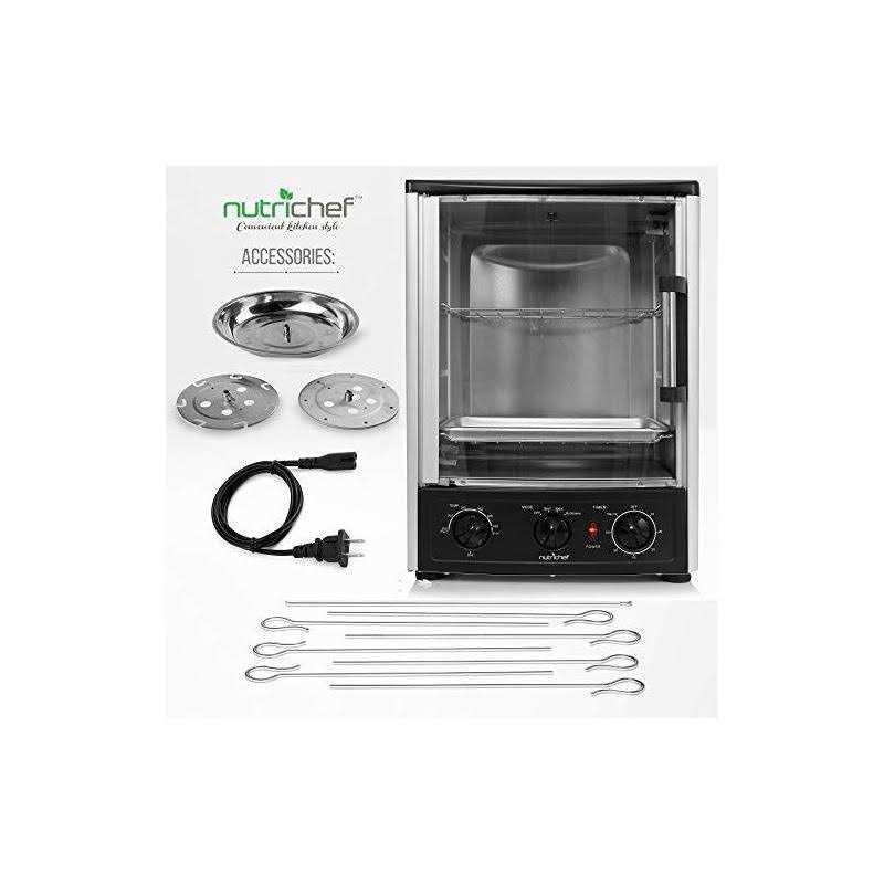 Nutrichef Upgraded Multi-Function Rotisserie Oven Vertical Countertop Oven with Bake - Image 5