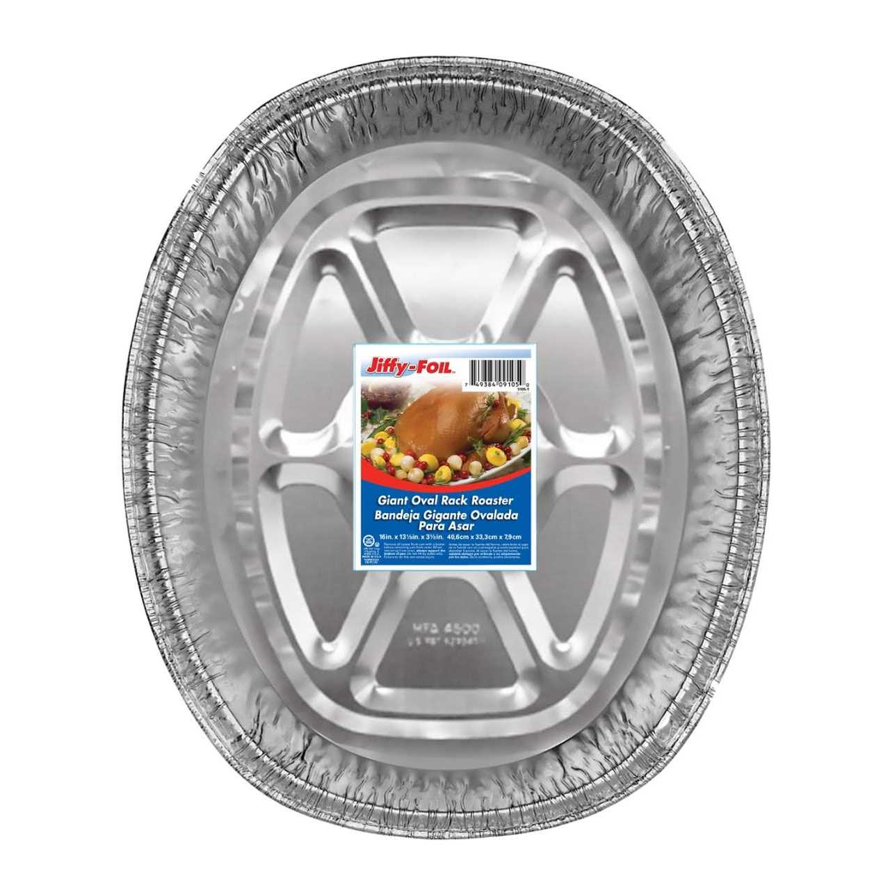 Jiffy-Foil Giant Oval Rack Roaster Pan - Image 2