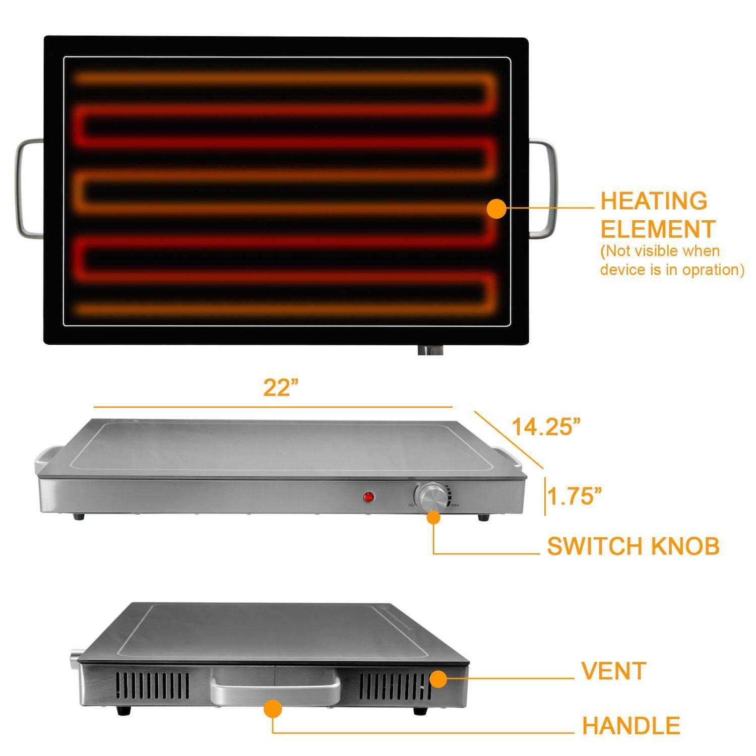 MegaChef Electric Food Warming Tray - Image 3
