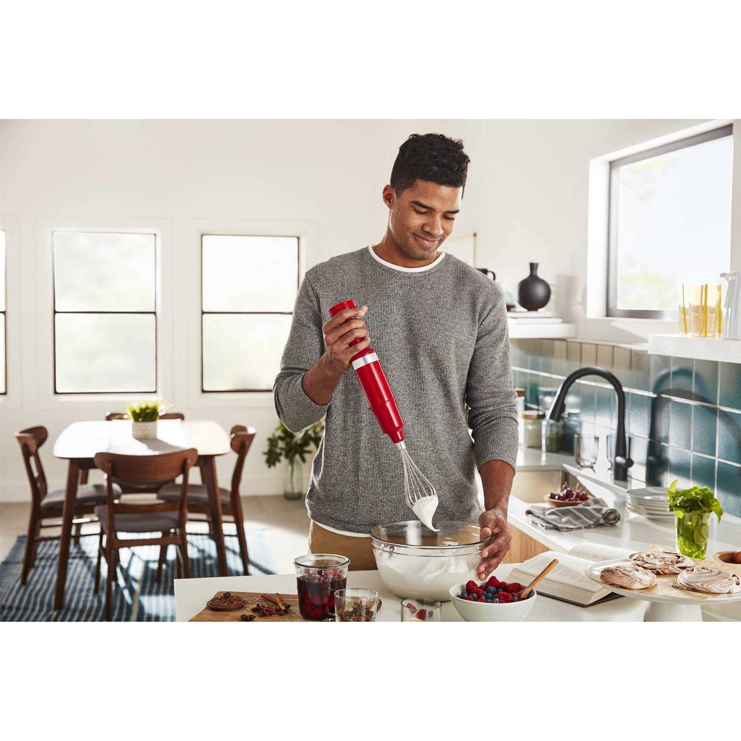 KitchenAid Cordless Variable Speed Hand Blender with Chopper and Whisk Attachment - Image 3
