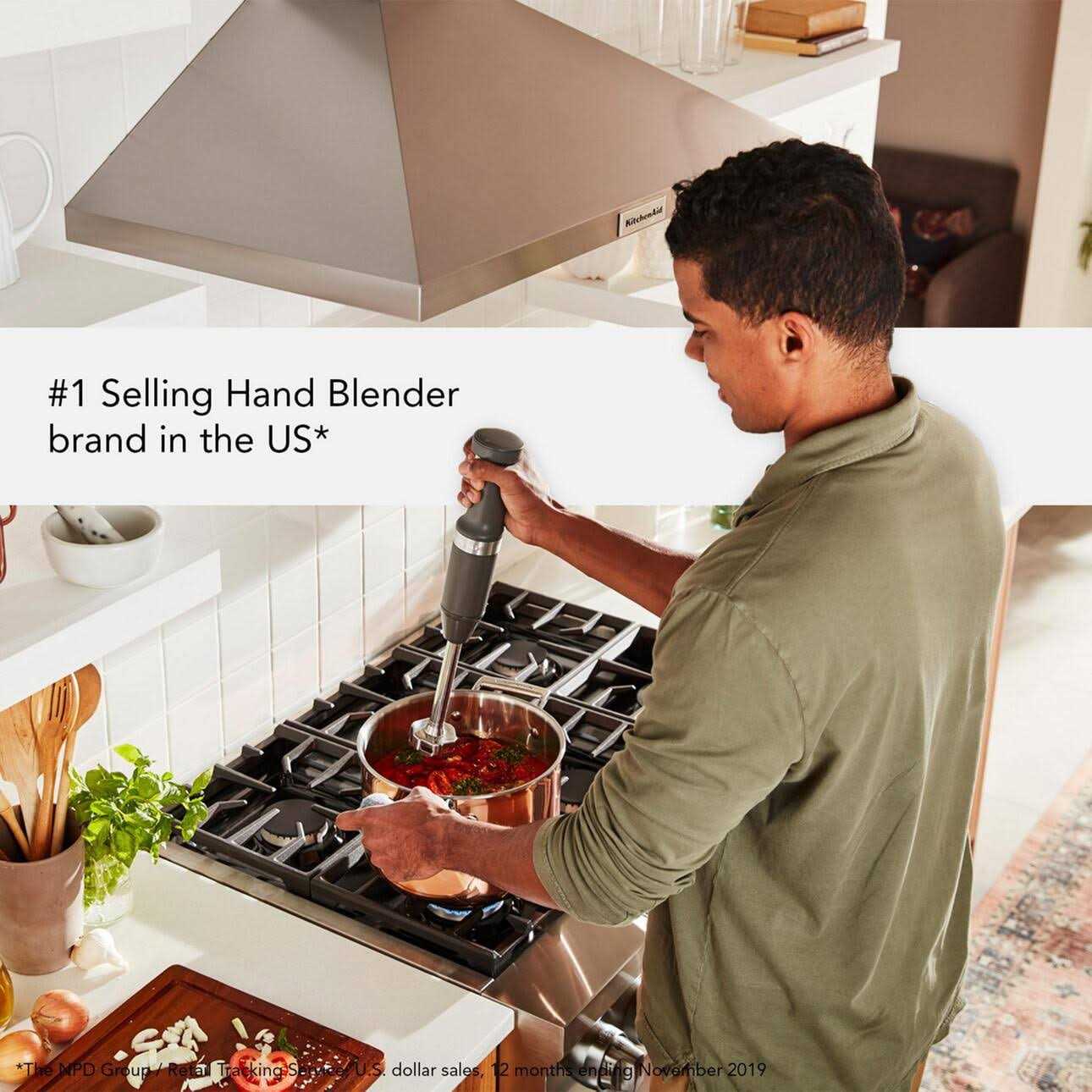 KitchenAid Cordless Variable Speed Hand Blender with Chopper and Whisk Attachment - Image 4