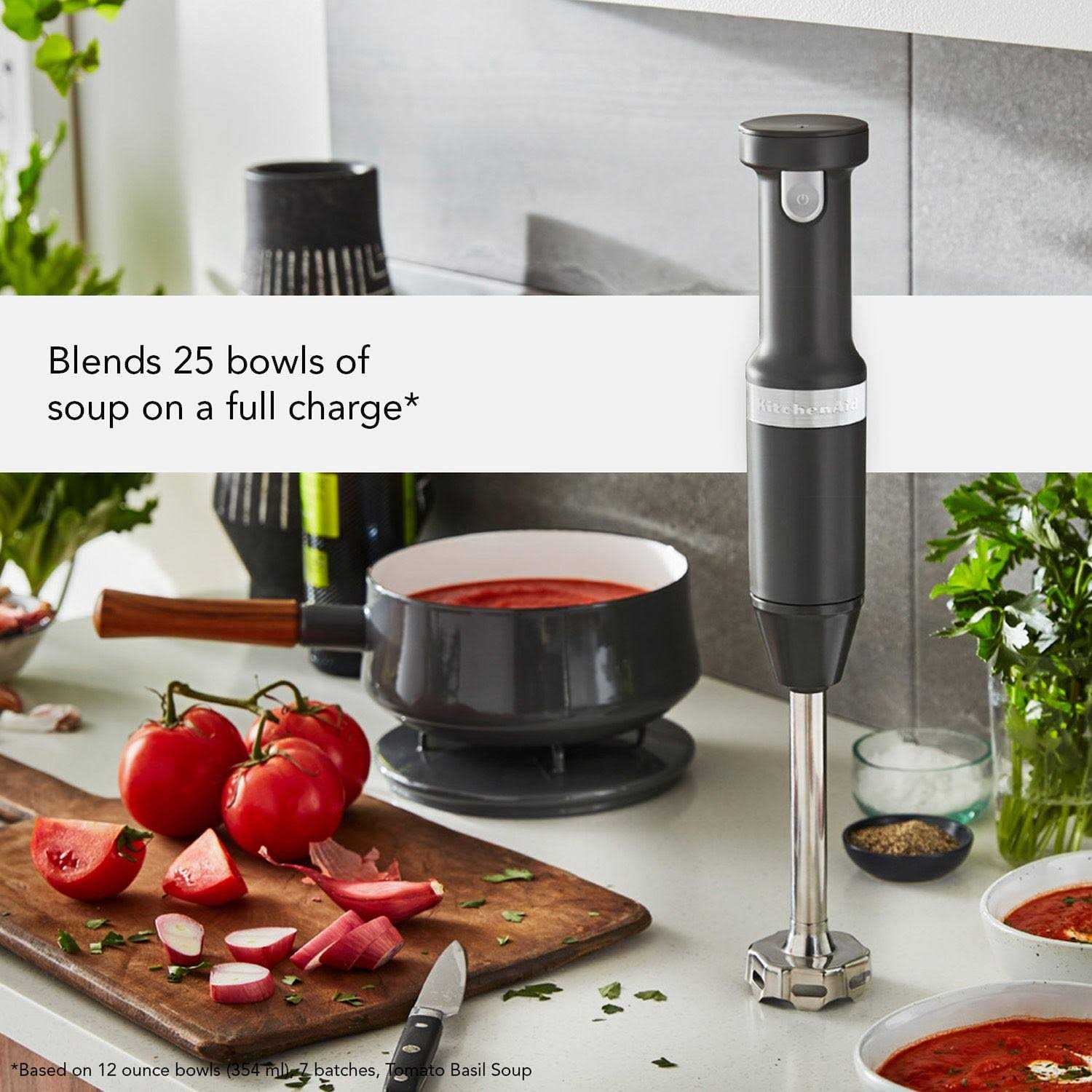 KitchenAid Cordless Variable Speed Hand Blender with Chopper and Whisk Attachment - Image 5