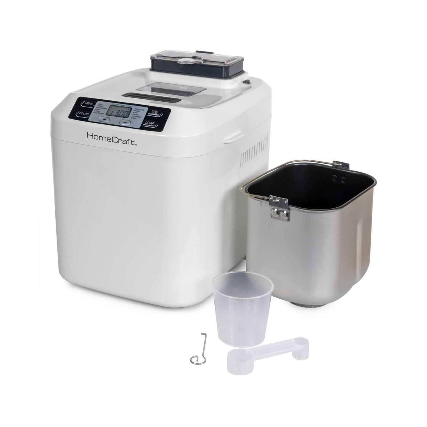 HomeCraft Hcpbmad2wh Bread Maker with Auto Fruit Nut Dispenser Makes 2 Lb. Loaf - Image 5