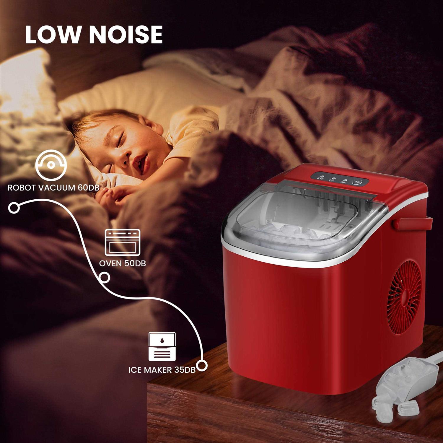 R.W.FLAME Countertop Ice Maker Portable Ice Machine with Handle - Image 3