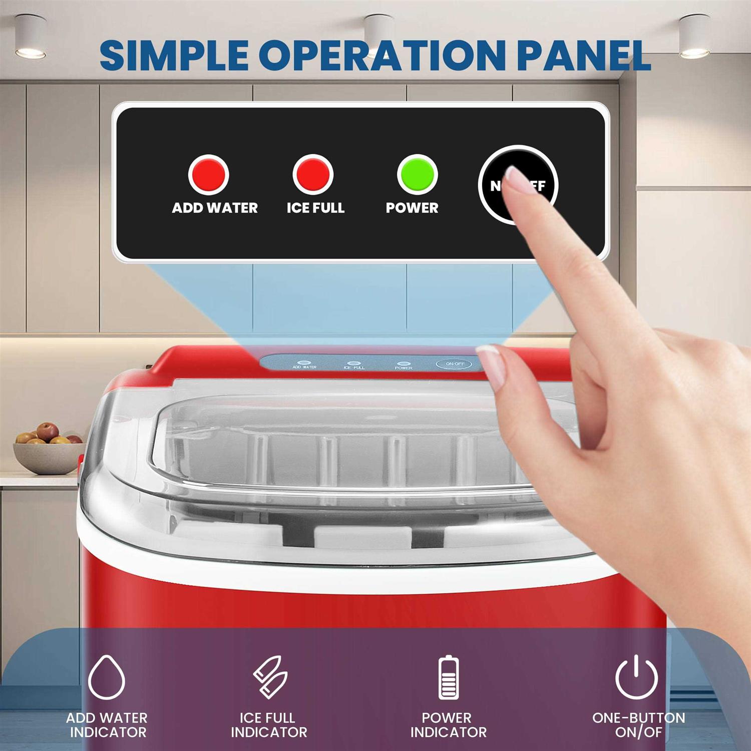 R.W.FLAME Countertop Ice Maker Portable Ice Machine with Handle - Image 4