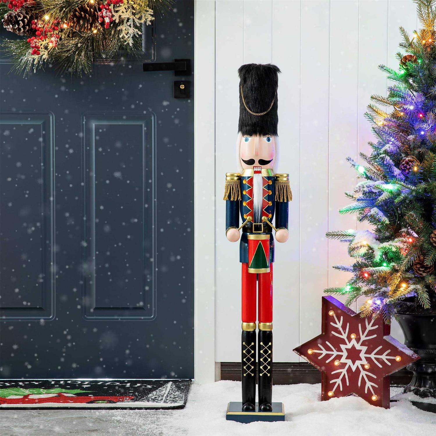 Glitzhome Wooden Christmas Nutcracker - Image 2