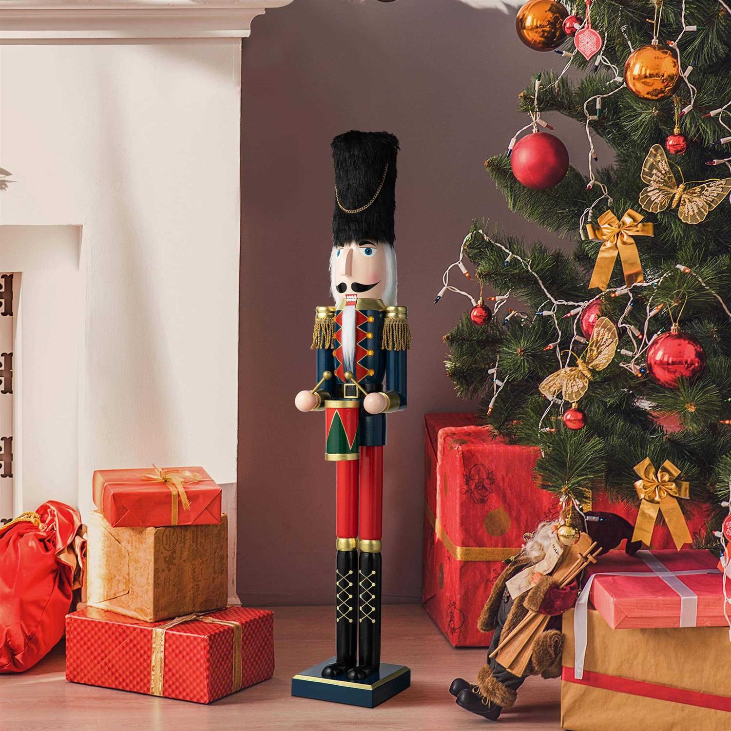 Glitzhome Wooden Christmas Nutcracker - Image 3
