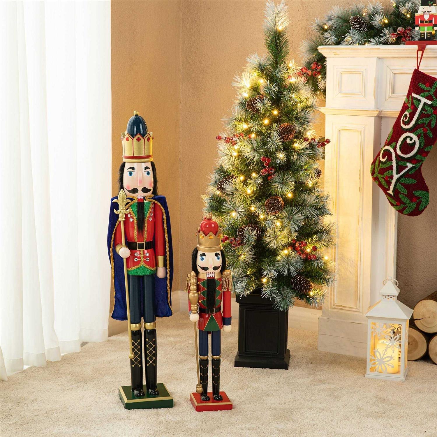 Glitzhome Wooden Christmas Nutcracker - Image 5