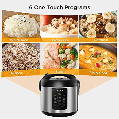 Comfee' Rice Cooker, 6-in-1 Stainless Steel Multi Cooker, Slow Cooker, Steamer, Saute, and Warmer - Image 5
