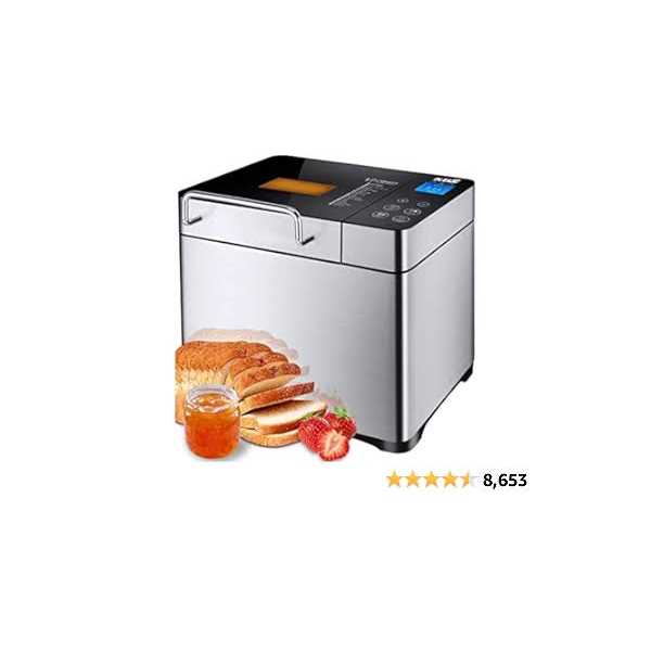 KBS Pro Stainless Steel Bread Machine 2LB 17-in-1 Programmable XL Bread Maker with Fruit Nut Dispenser - Image 2