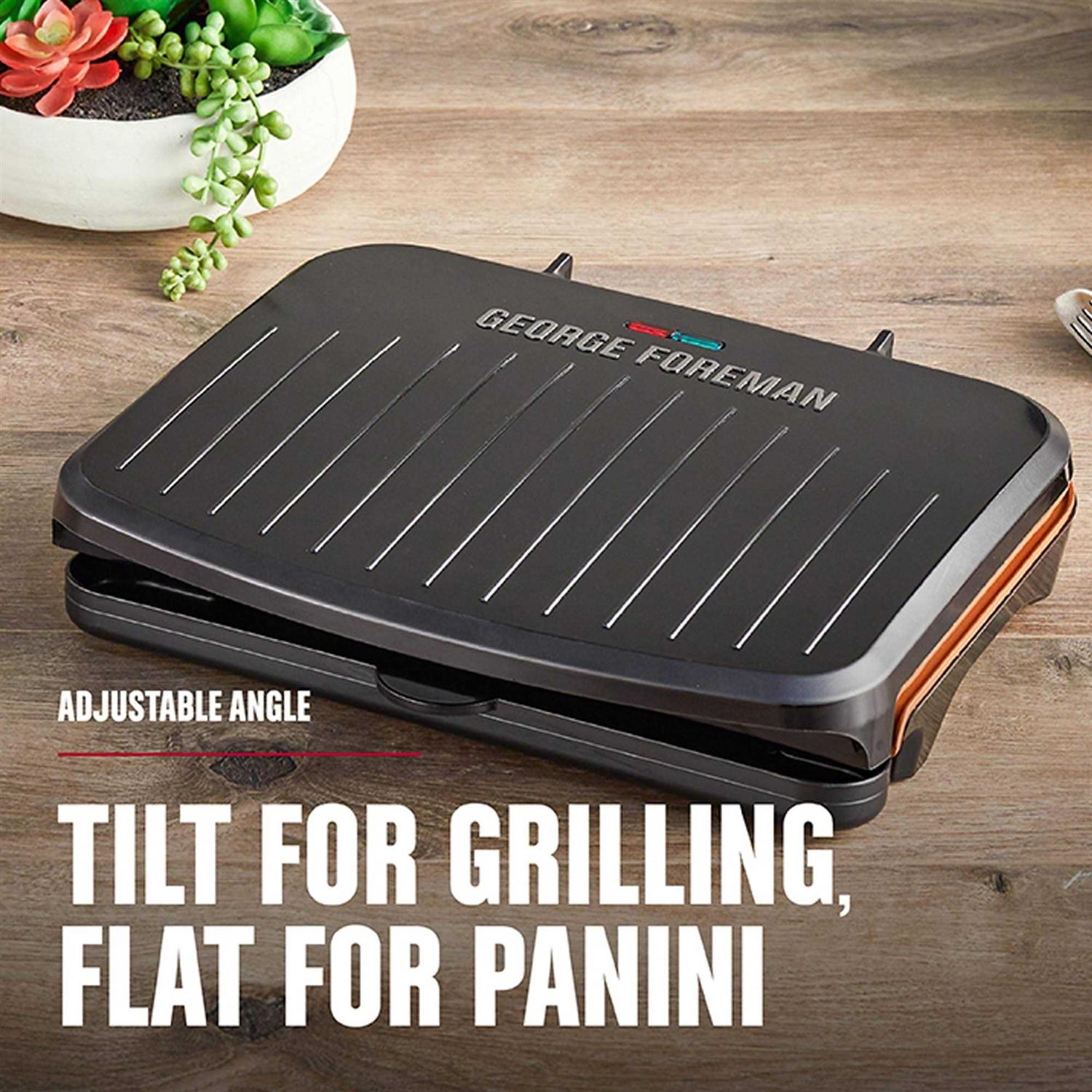George Foreman Family Size 5 Serving Nonstick Compact Electric Indoor Grill - Image 2