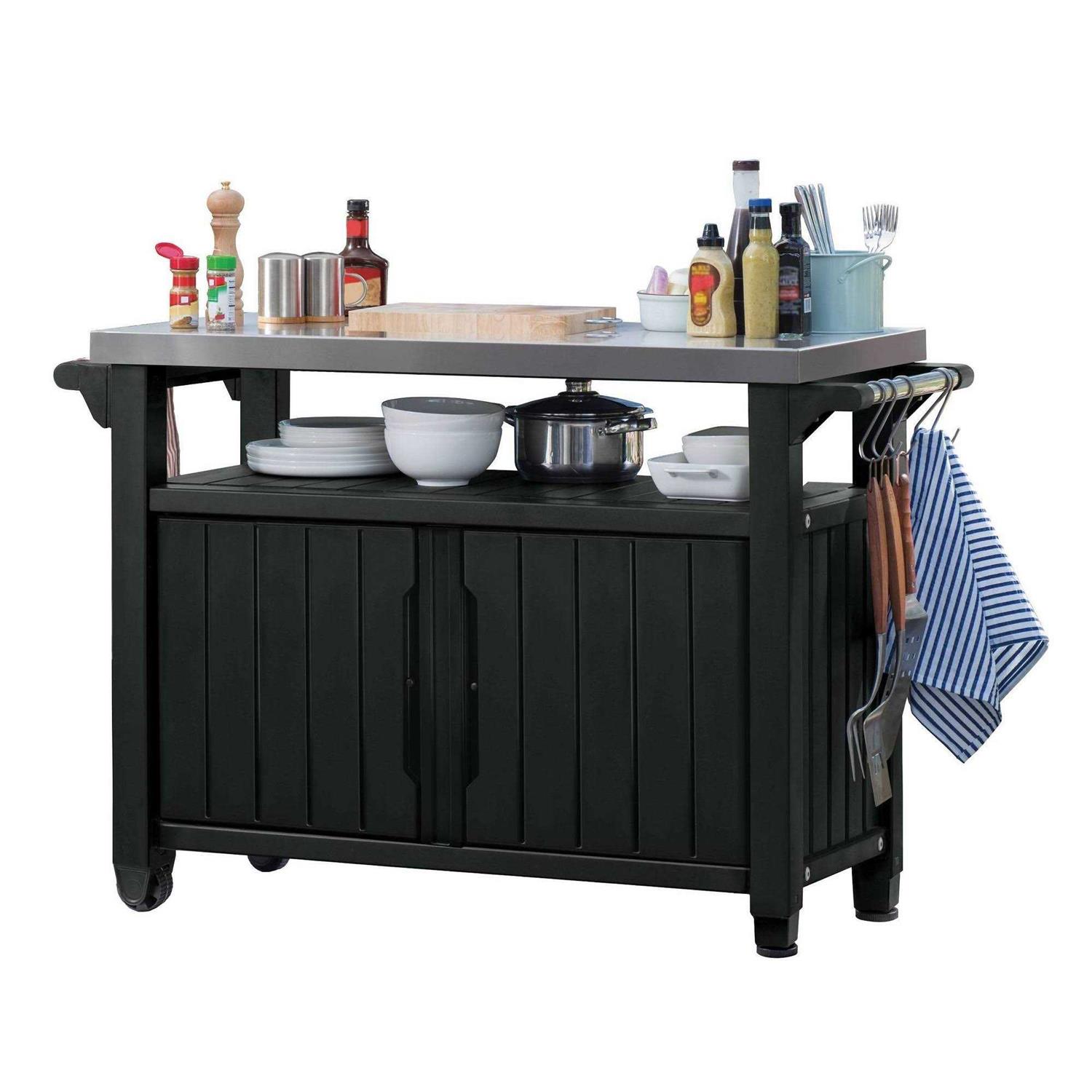 Alternative view of Keter Unity XL Resin Serving Station, All-Weather Plastic and Metal Grill, Storage and Prep Table