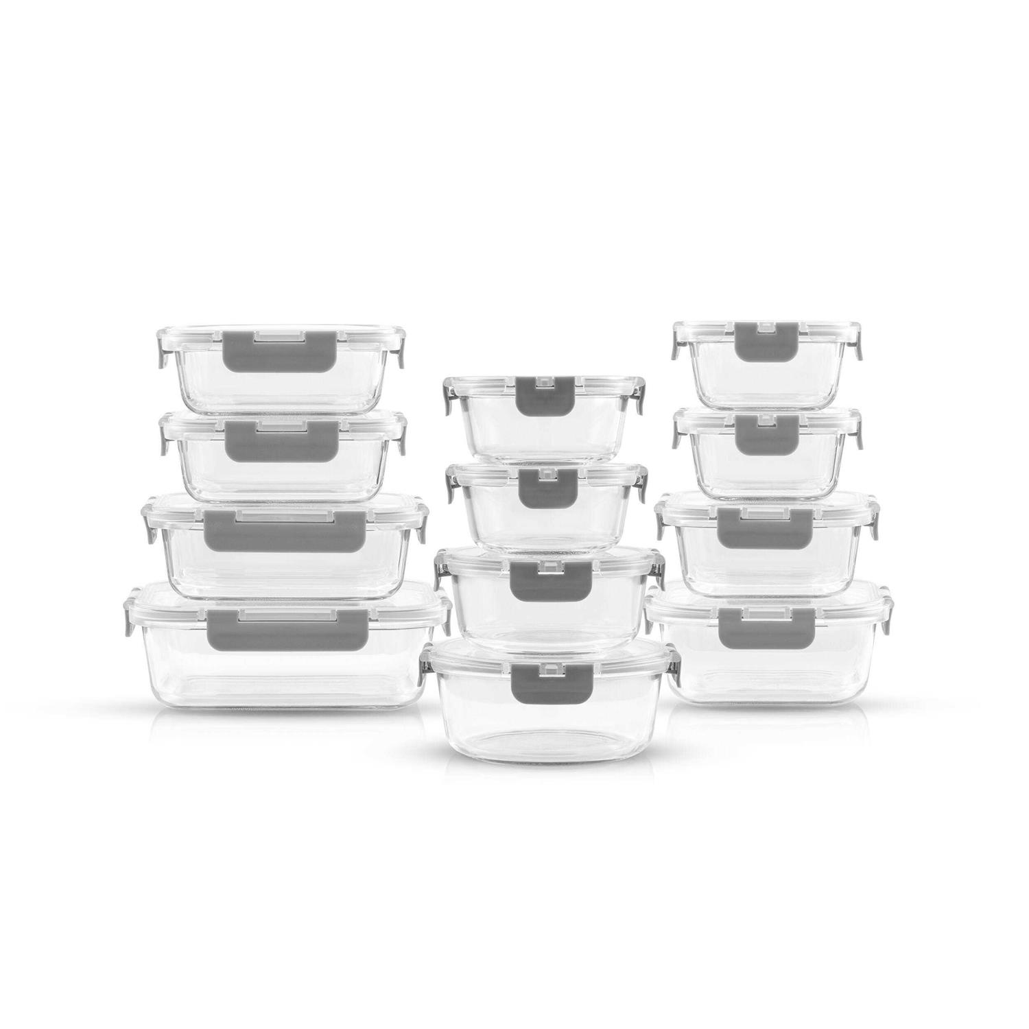 JoyJolt JoyFul 24-Piece Glass Storage Containers with Leakproof Lids Set - Image 4