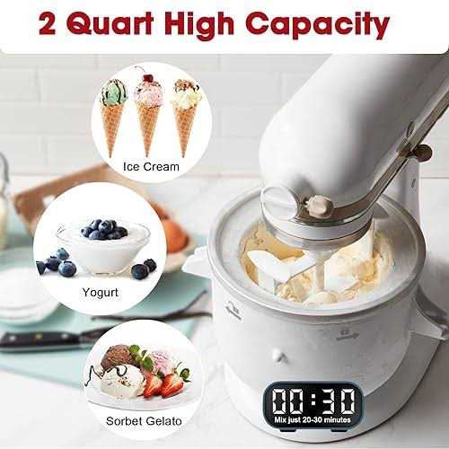 Ice cream Attachments compatible with Kitchenaid Stand Mixer, Frozen Yogurt, Ice cream and Sorbet gelato Maker Bowl Fits for 4.5Qt and Larger Stand - Image 4