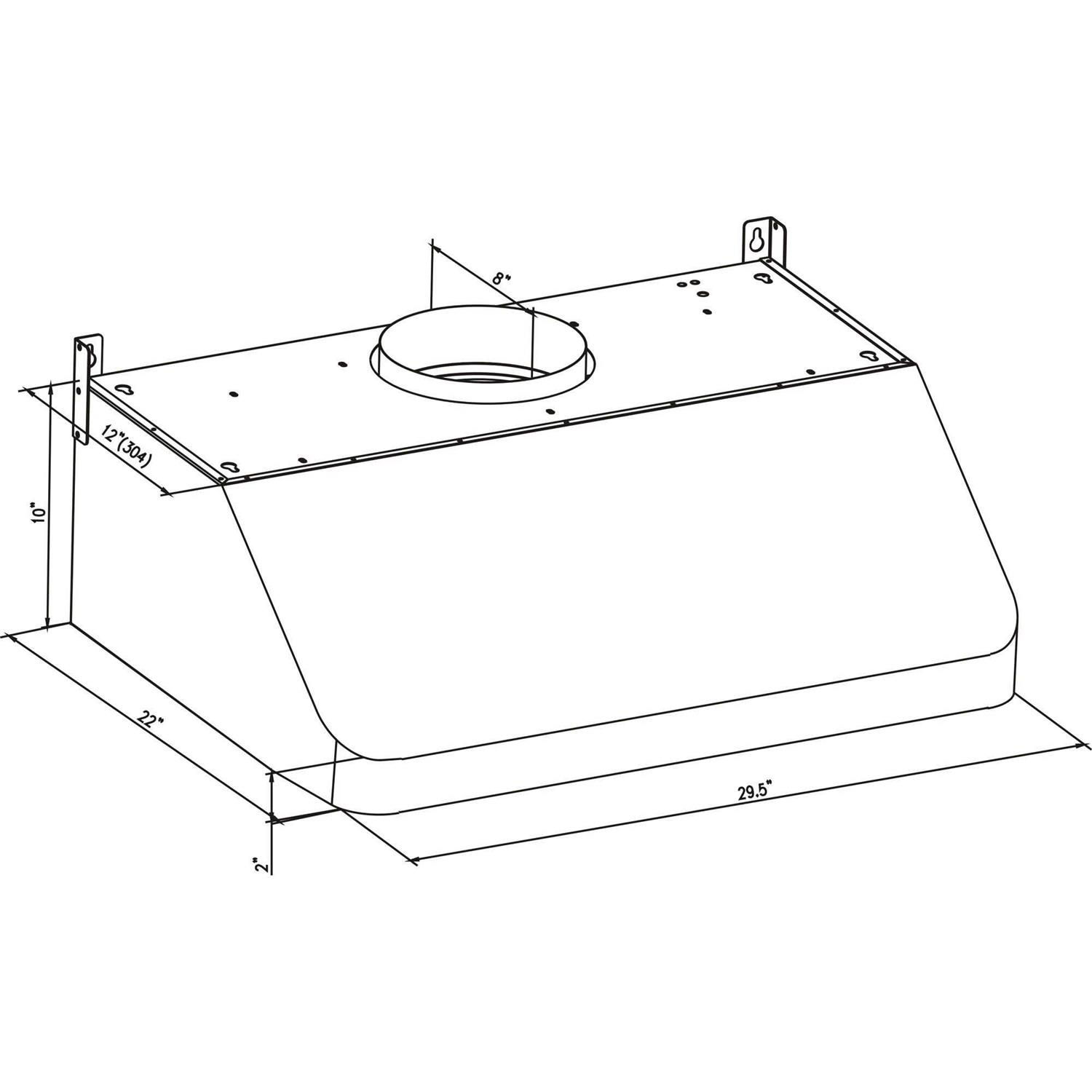 Empava 30 in. 500 CFM Ducted Under Cabinet Range Hood Shell with Permanent Filters and LED Lights in Stainless Steel EPA-30RH01 - Image 5