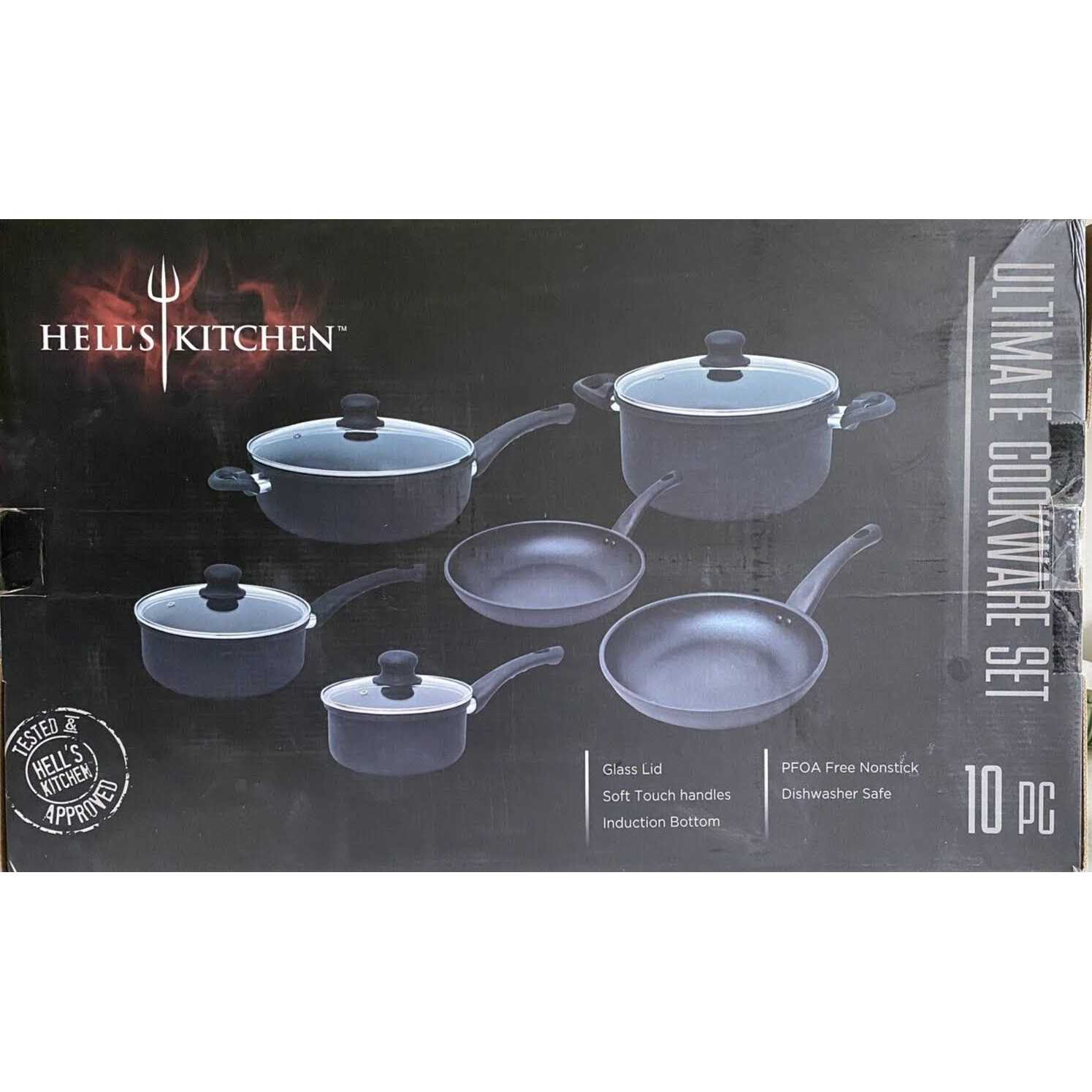 Hell's Kitchen Nonstick 10-Pc. Cookware Set HKMC-732 - Image 5