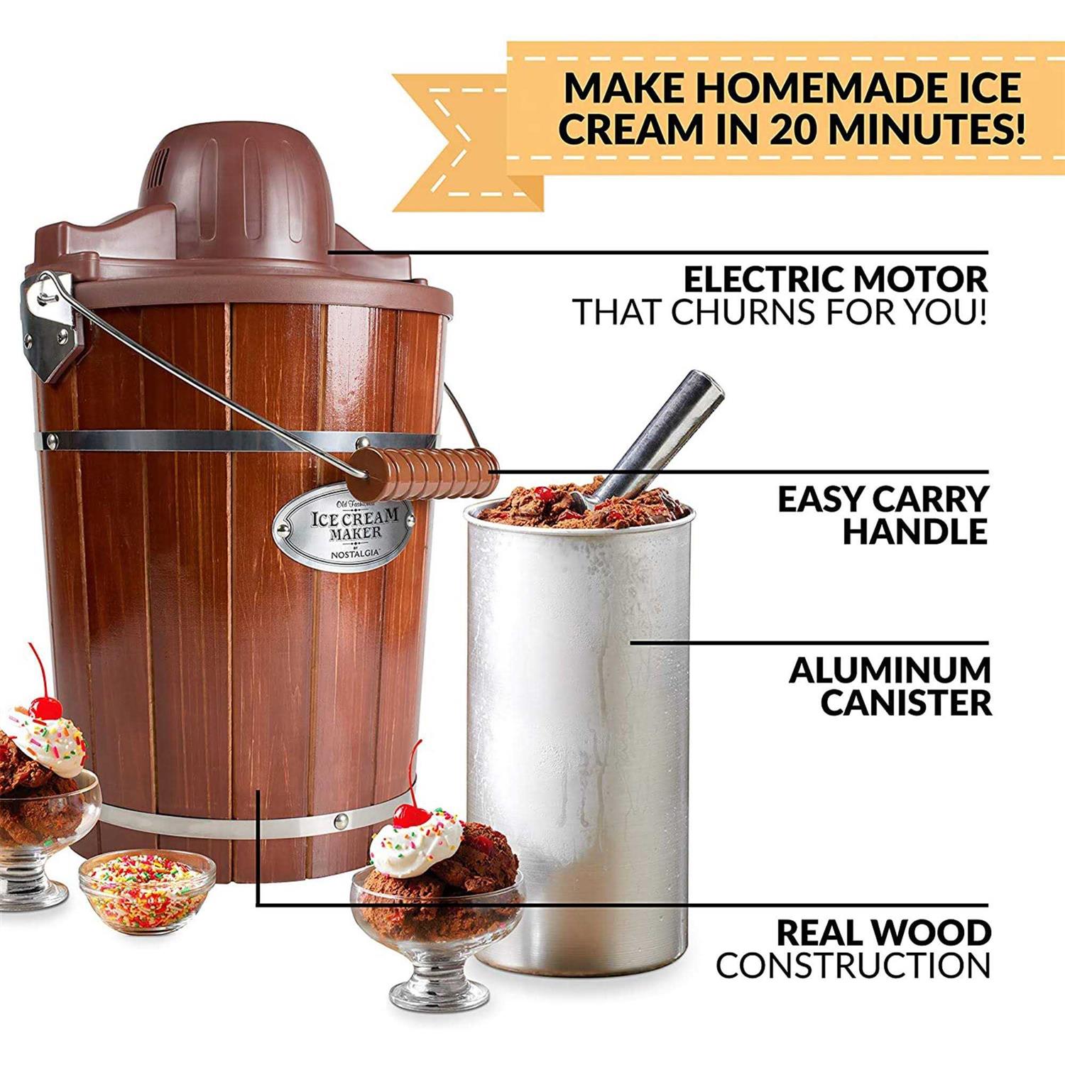 Nostalgia Electrics Vintage Collection 4-Quart Electric Ice Cream Maker - Image 3