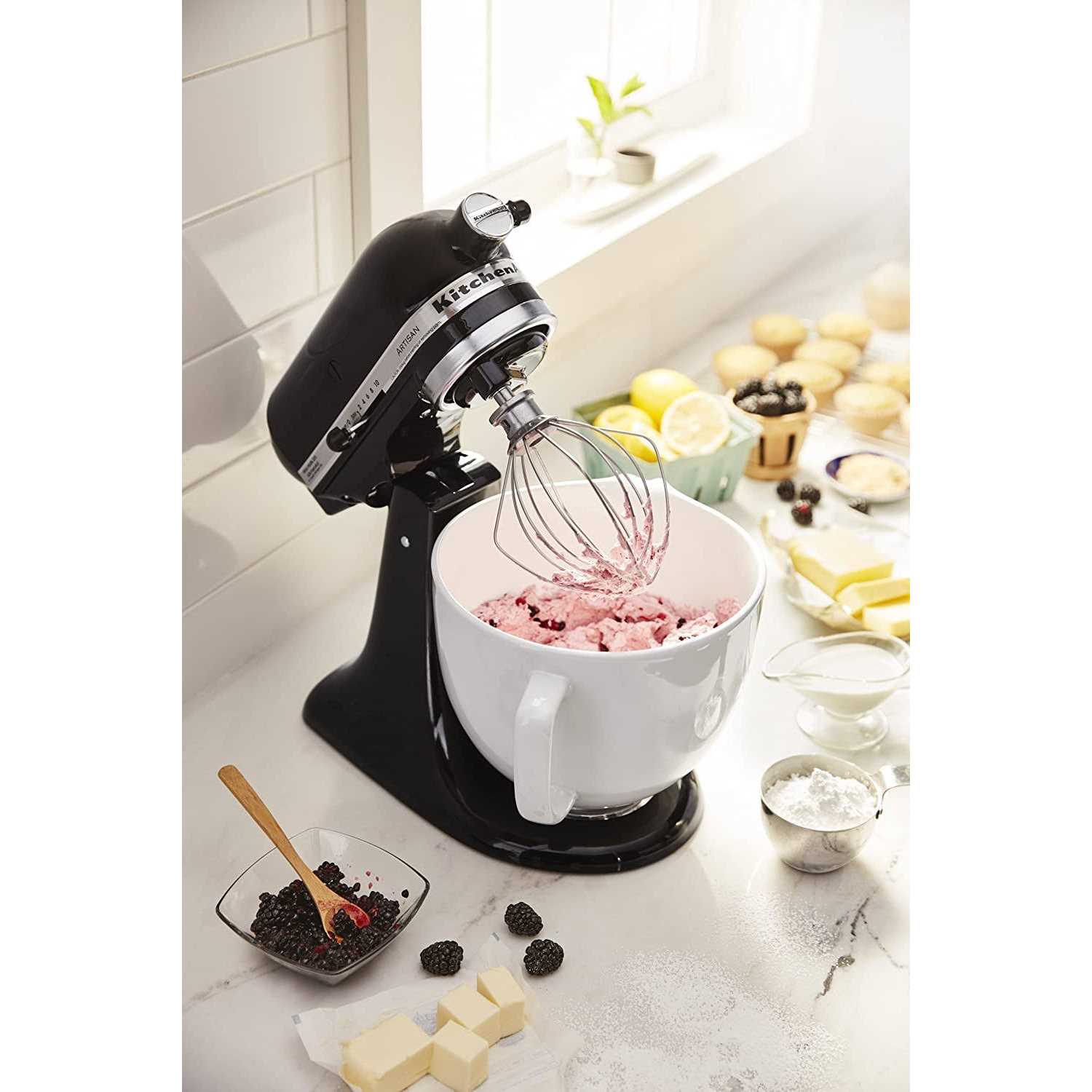 KitchenAid 5-Qt White Mermaid Lace Ceramic Bowl - Image 4