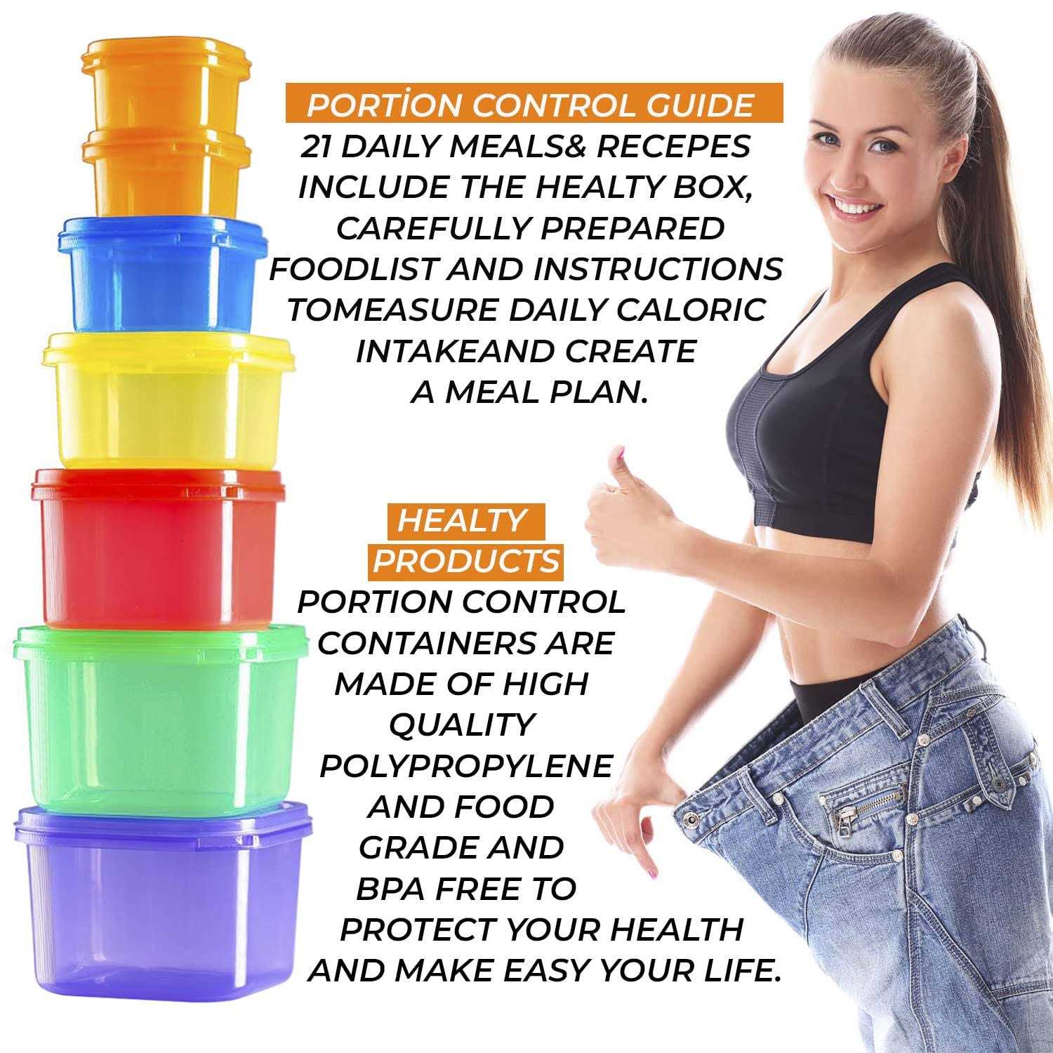 Portion Control Container and Food Plan 21 Day Portion Control Container Kit for Weight Loss - Image 3