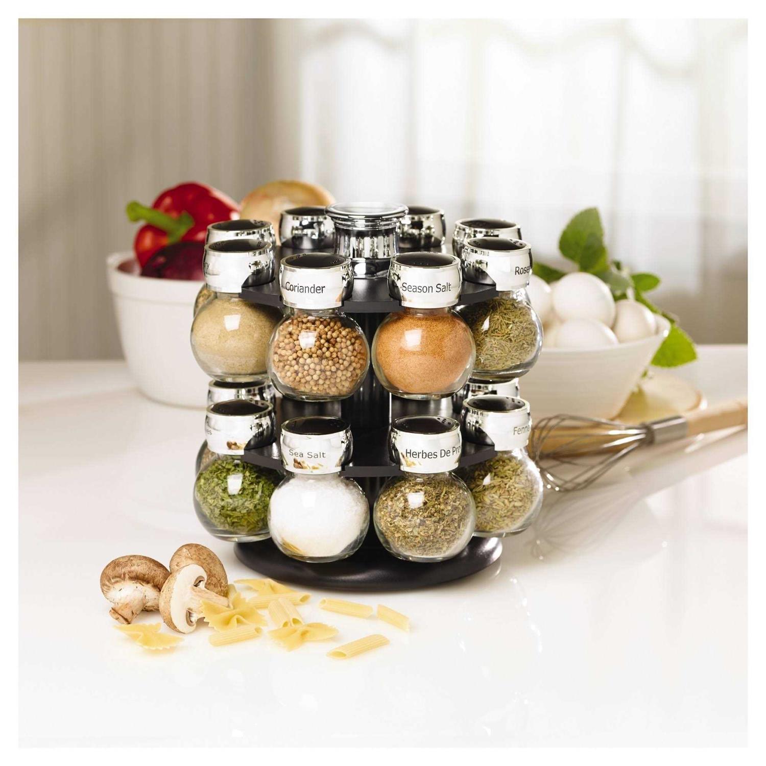Alternative view of Kamenstein Ellington 16-Jar Revolving Spice Rack with Free Spice Refills for 5 Years