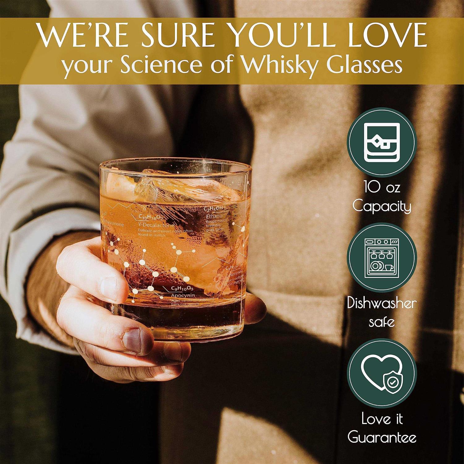 Greenline Goods Etched Whiskey Glasses 10 Oz Tumbler Gift Set Map - Image 4