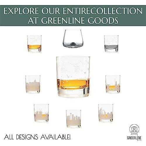 Greenline Goods Etched Whiskey Glasses 10 Oz Tumbler Gift Set Map - Image 5