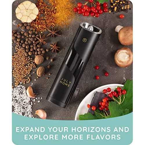 July Home Premium Gravity Electric Salt and Pepper Grinder Set - Image 2