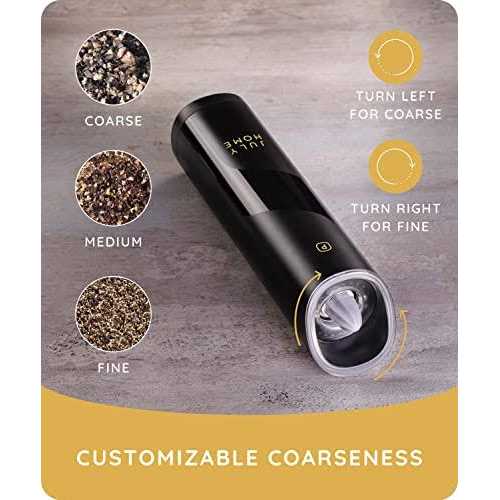 July Home Premium Gravity Electric Salt and Pepper Grinder Set - Image 4