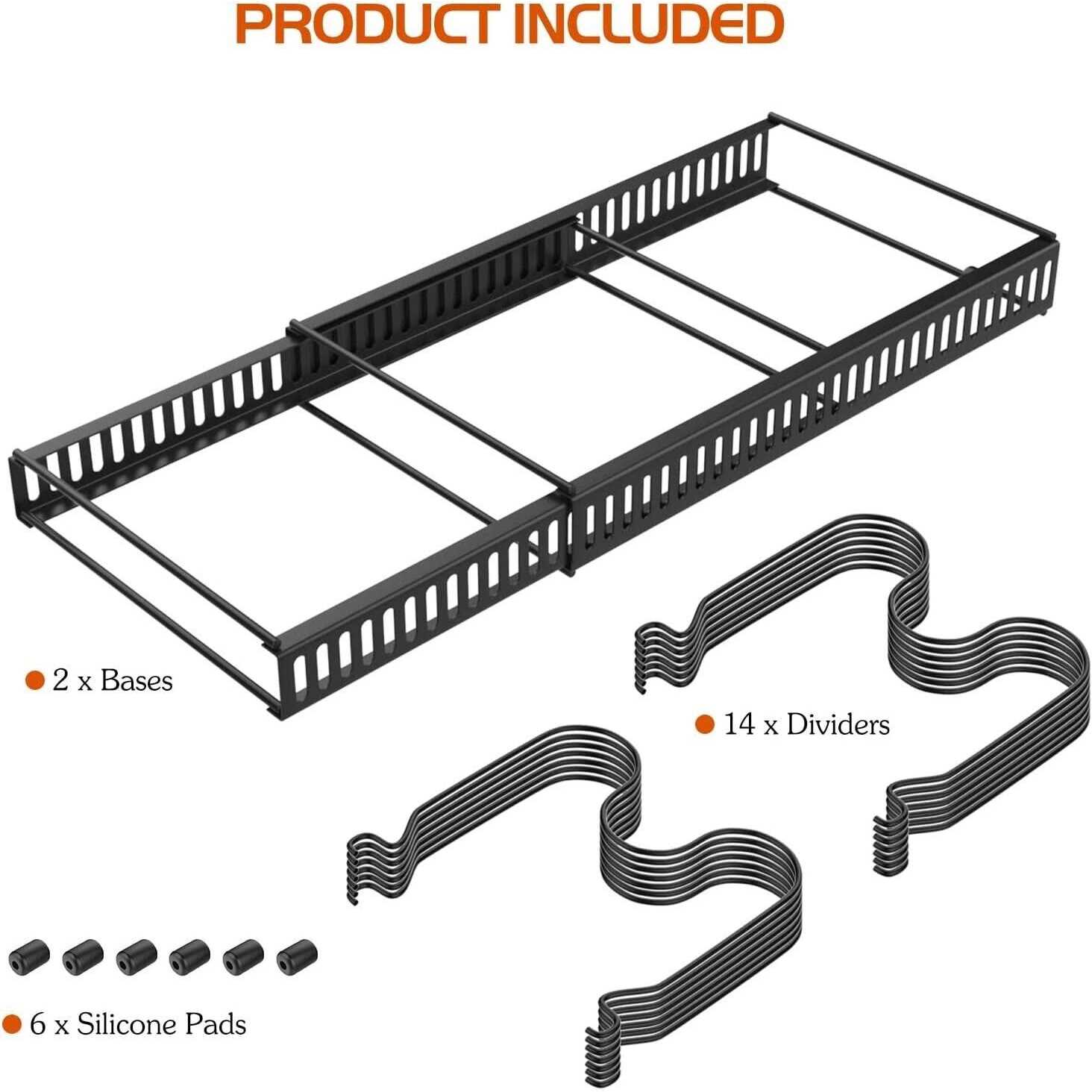 Housolution Pot and Pan Organizer Rack for Cabinet Expandable Pot Lid Organizer with 14 Adjustable Dividers Pan Holder Storage Rack - Image 2