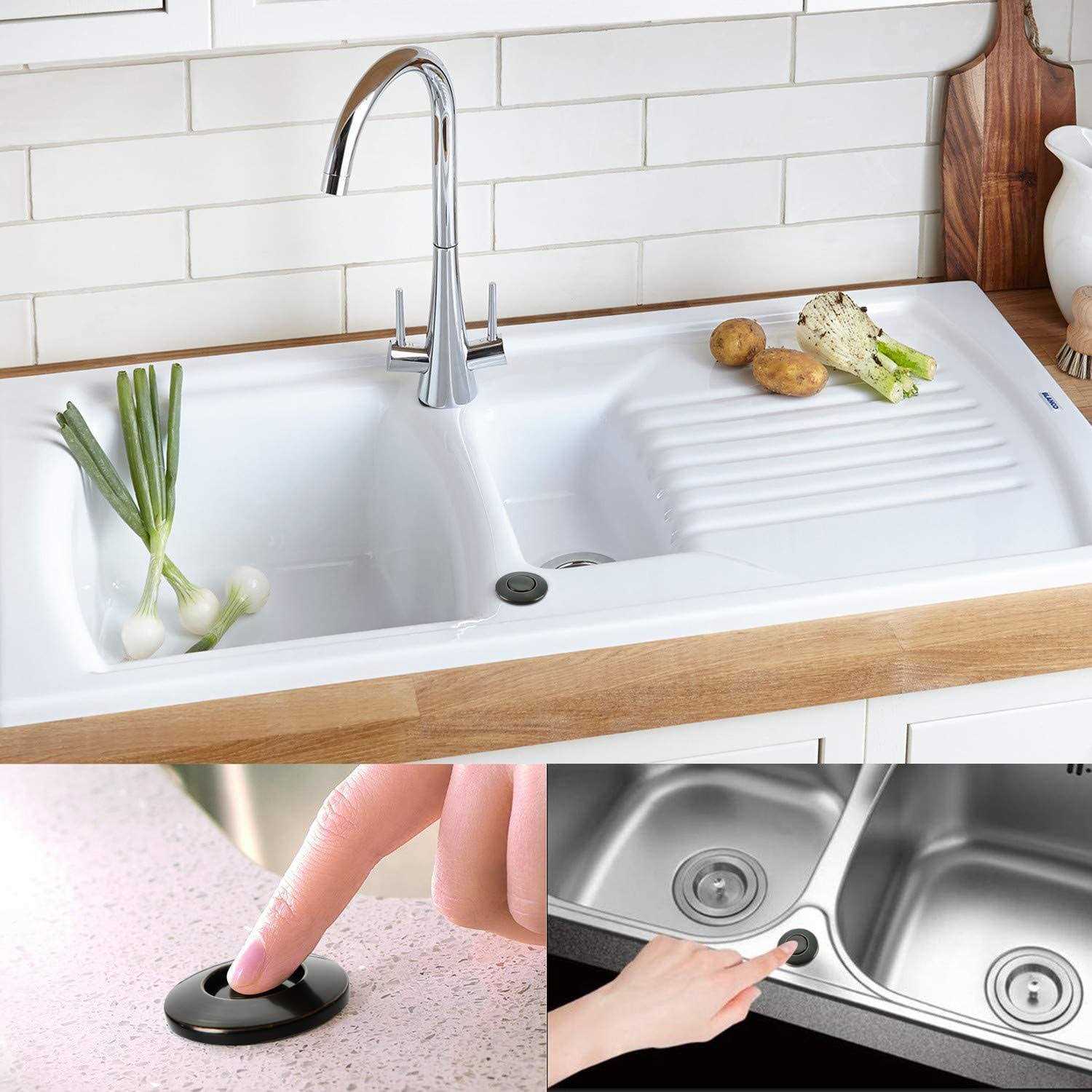 Garbage Disposal Air Switch Kit Sink Top Waste Disposal Stainless Steel Off Air Button Food and Waste Disposals Part by Etoolcity - Image 4