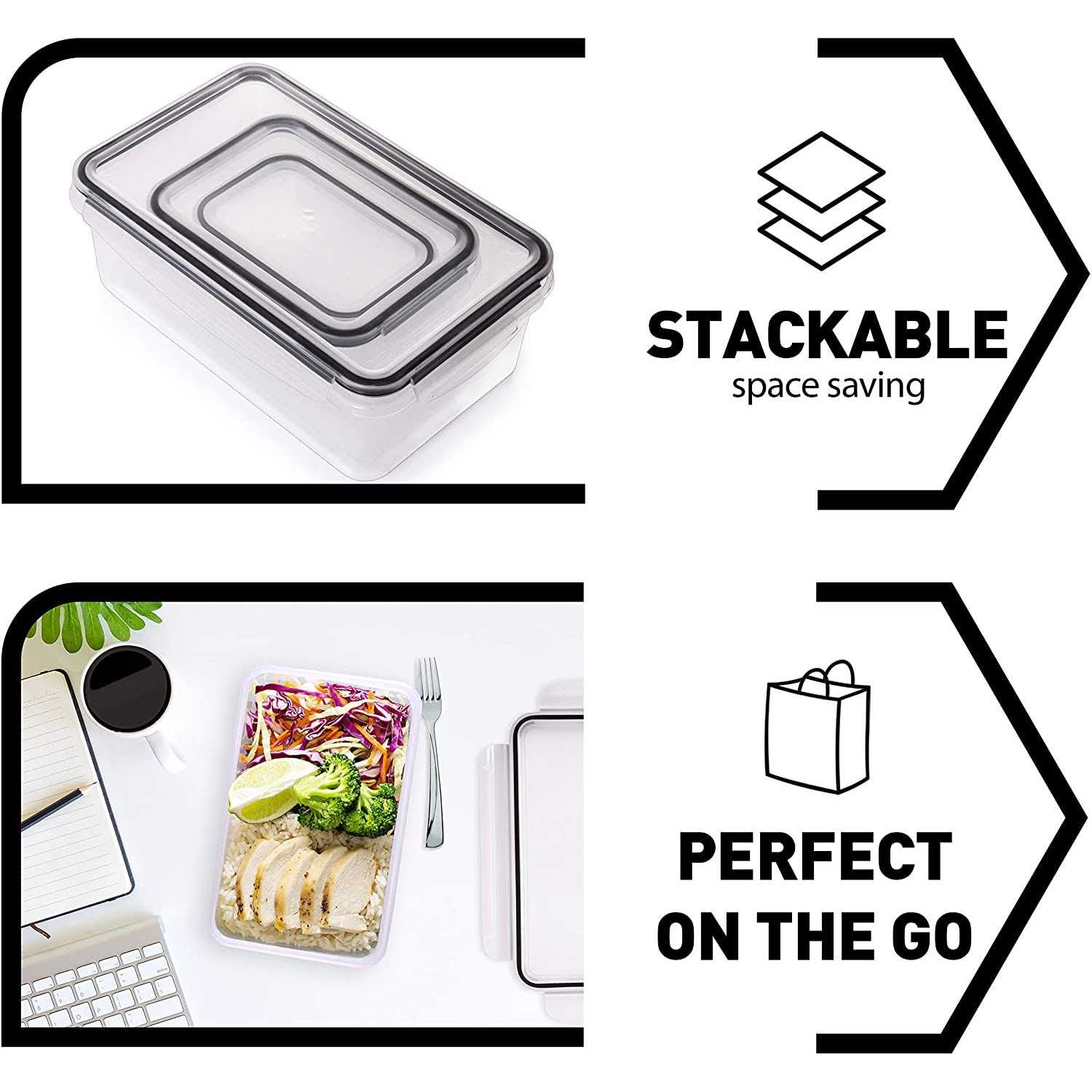 fullstar Food storage Containers with Lids plastic Containers - Image 5