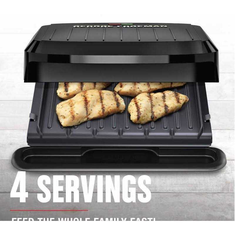 George Foreman 4-Serving Removable Plate Grill and Panini - Image 4