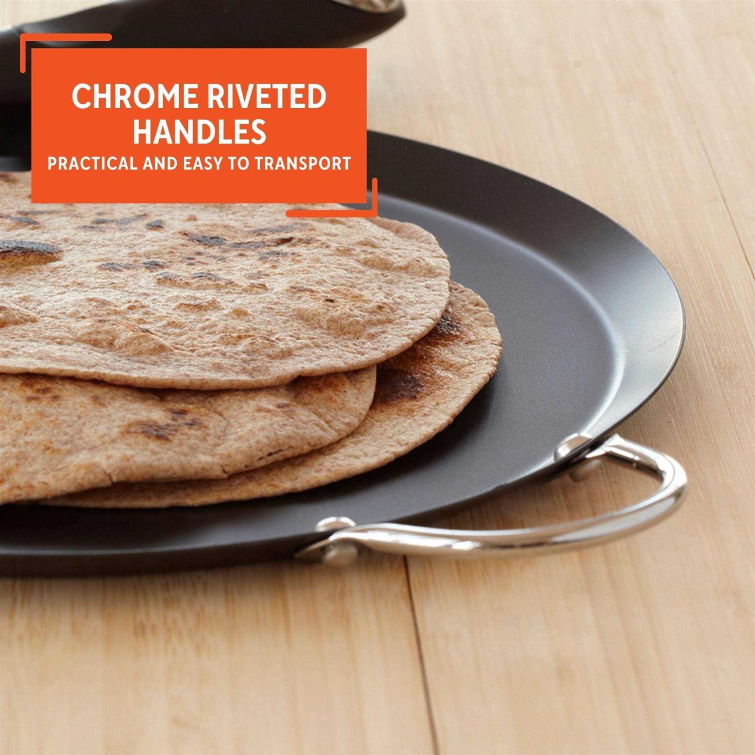 Imusa 9 Round Carbon Steel Comal with Metal Handles - Image 2