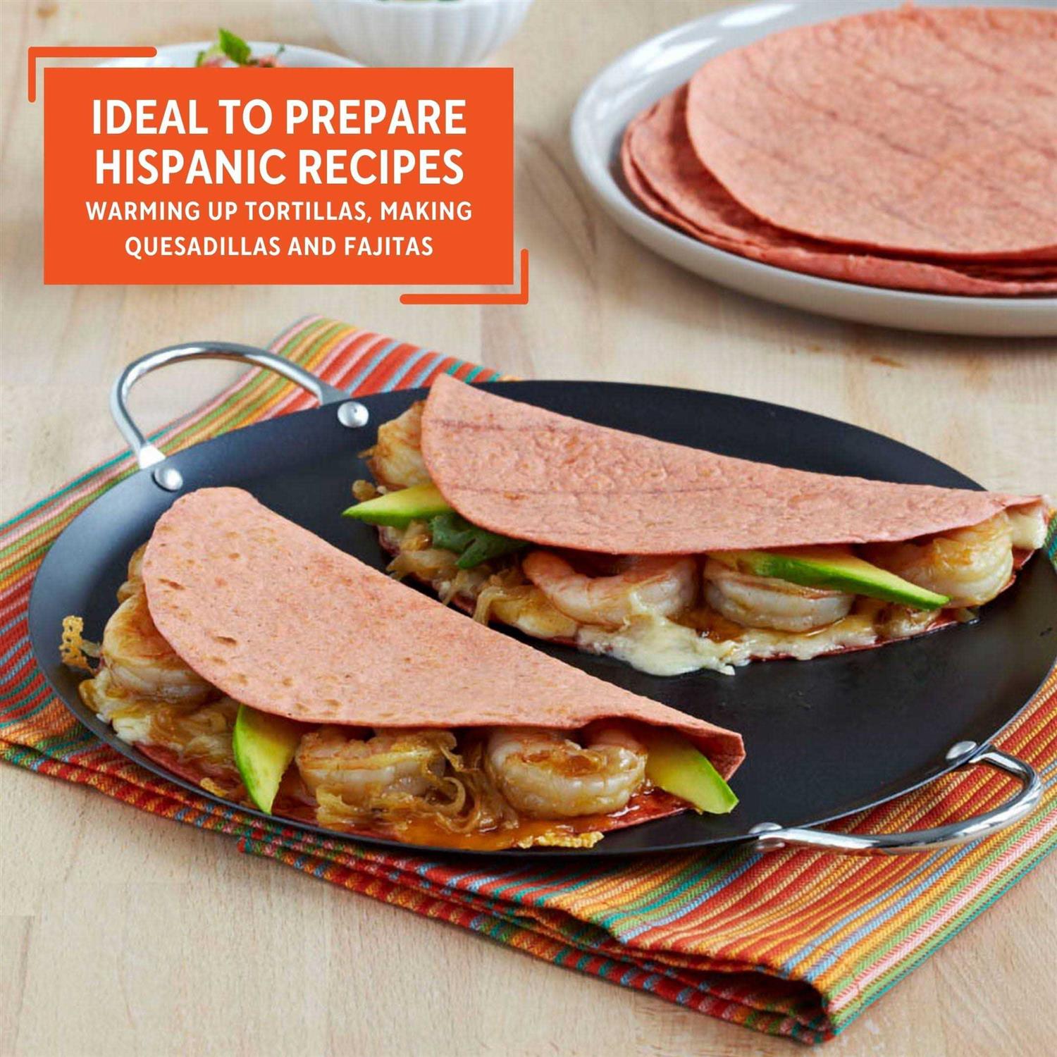 Imusa 9 Round Carbon Steel Comal with Metal Handles - Image 3