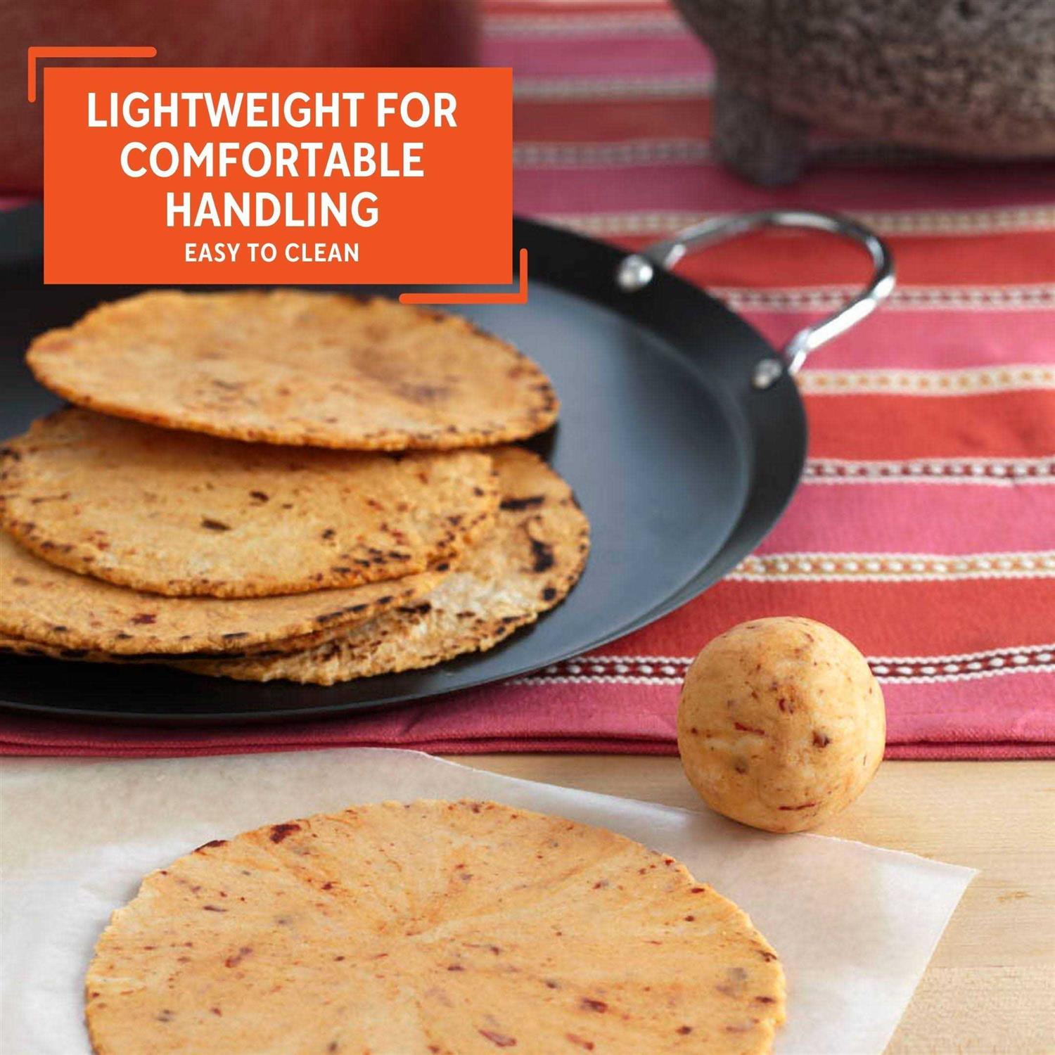 Imusa 9 Round Carbon Steel Comal with Metal Handles - Image 5