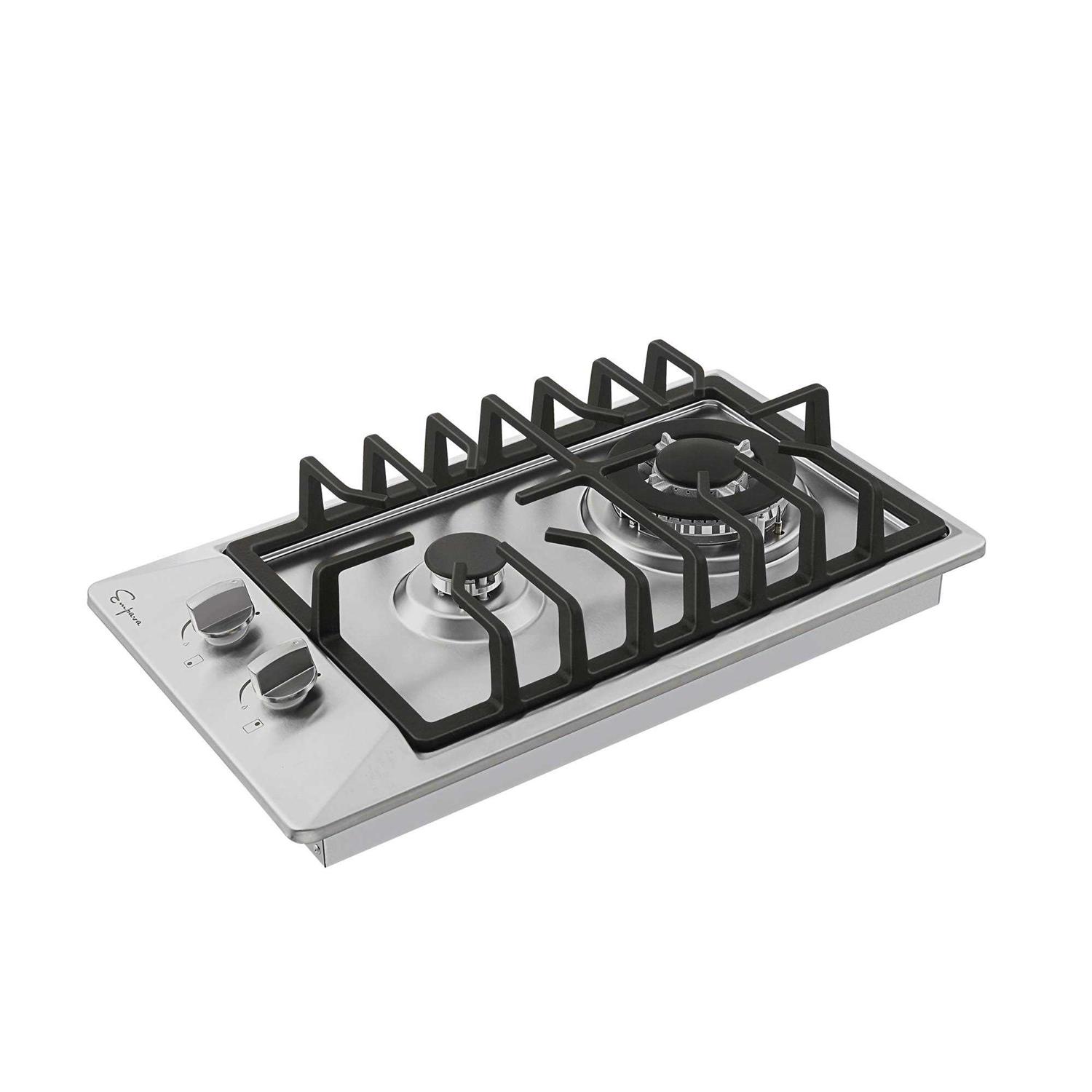 Empava 12 in. Gas Cooktop in Stainless Steel with 2 Sealed Burners LPG Convertible Stove EMPV-12GC29 - Image 3
