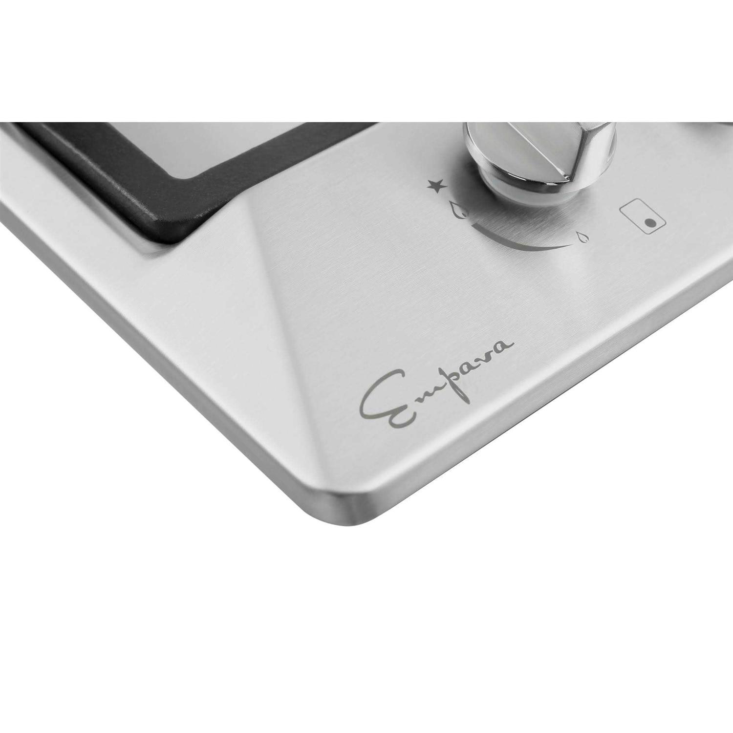 Empava 12 in. Gas Cooktop in Stainless Steel with 2 Sealed Burners LPG Convertible Stove EMPV-12GC29 - Image 5