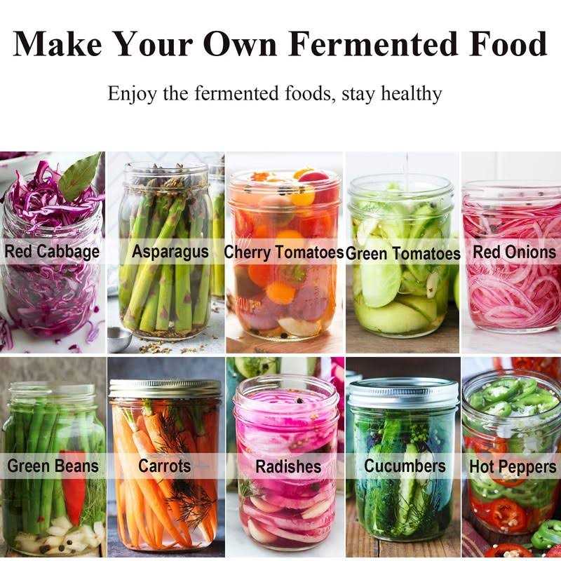 Fermentation Lids 6 Set Fermentation Kit for Wide Mouth Jars - Image 3