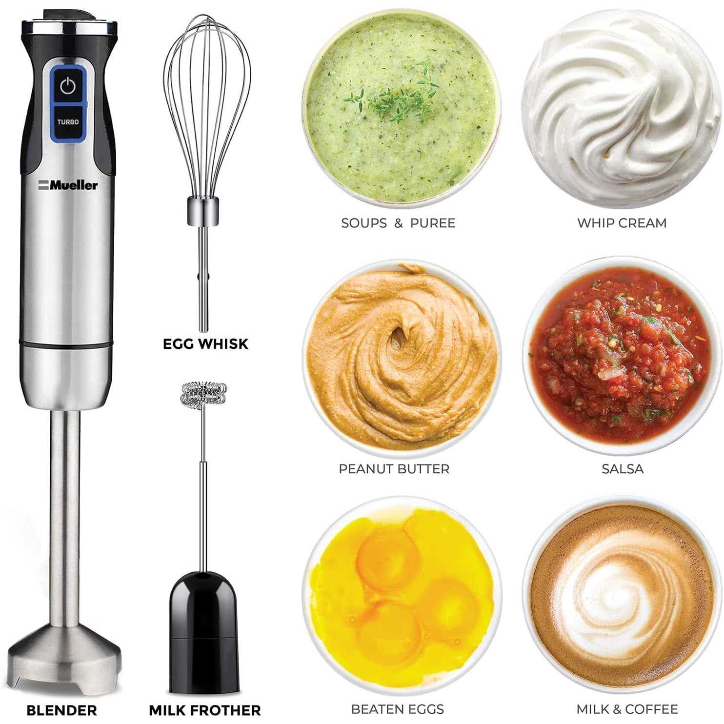 Mueller Austria Ultra-Stick 500 Watt 9-Speed Immersion Multi-Purpose Hand Blender Heavy Duty Copper Motor Brushed 304 Stainless Steel - Image 5