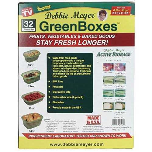 Debbie Meyer GreenBoxes 32 Piece Set – Keeps Fruits, Vegetables, Baked Goods and Snacks Fresh Longer, Reusable, Bpa Free, Microwave and Dishwasher - Image 4