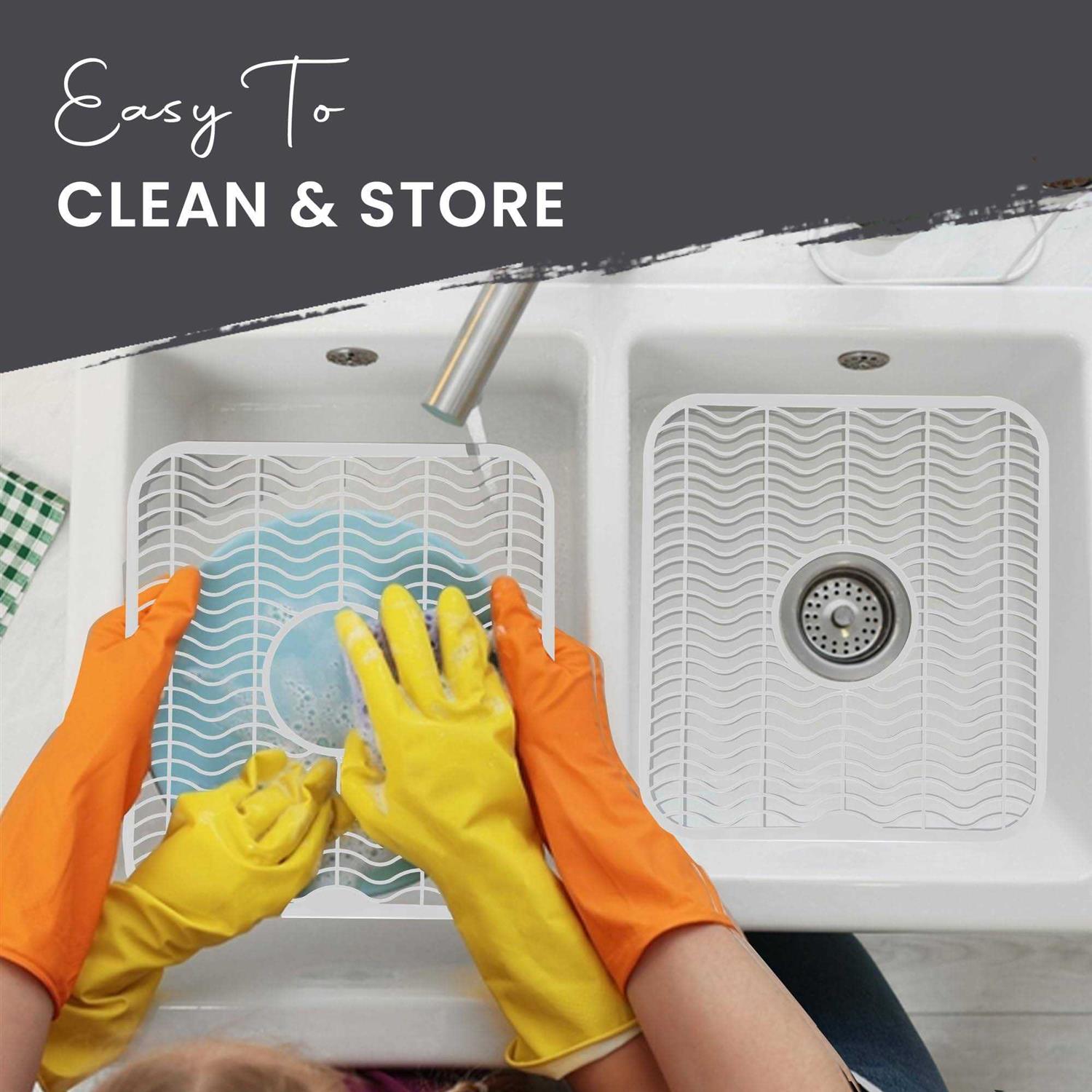 Decorrack 2 Sink Protectors 12 x 11 inches Each Kitchen Sink Dish Rack - Image 3