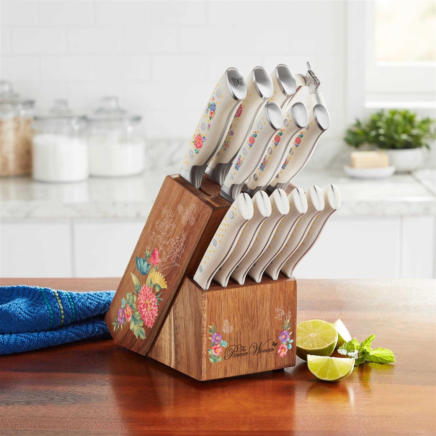The Pioneer Woman Pioneer Signature 14-Piece Stainless Steel Knife Block Set - Image 4